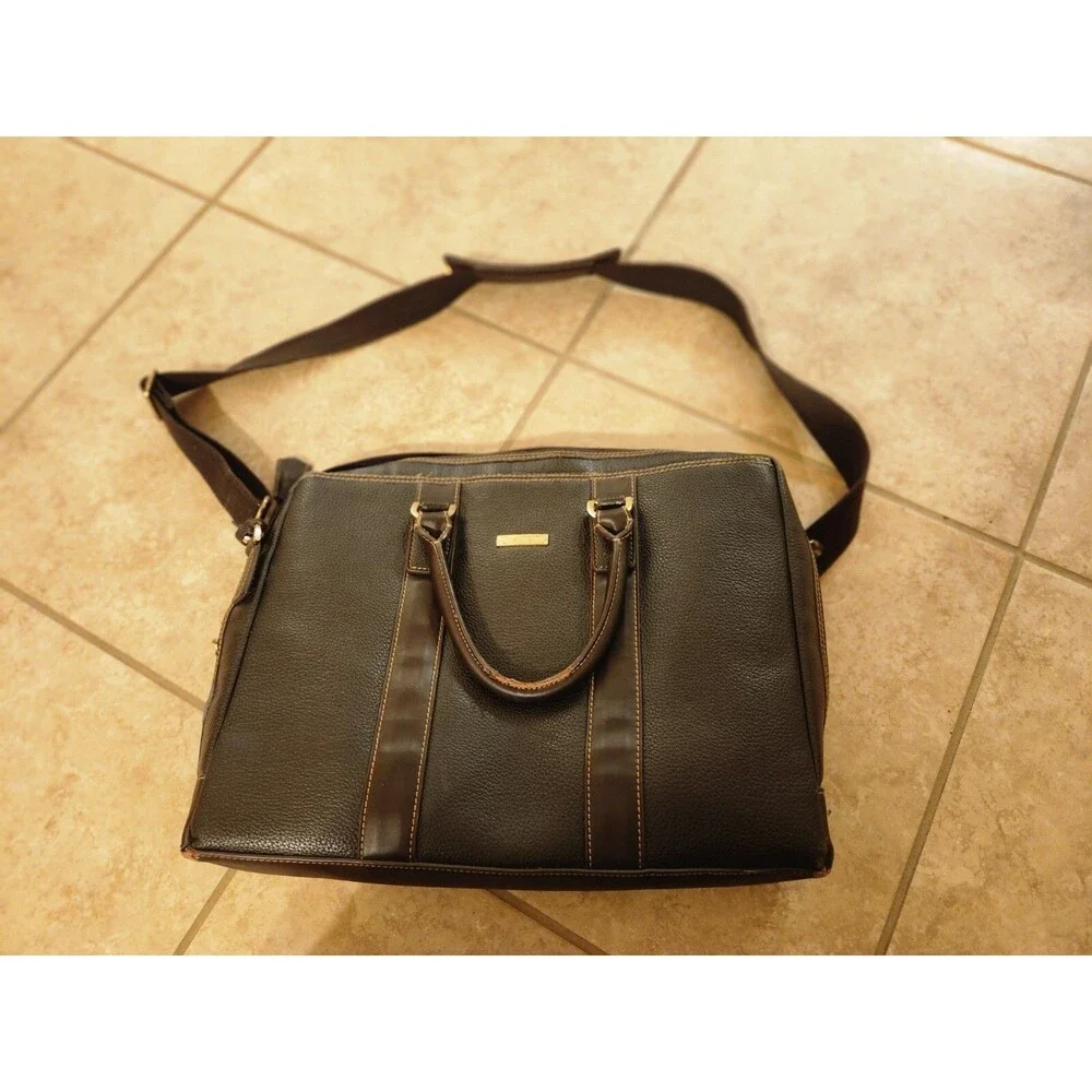 Brooks Brothers Leather Laptop Shoulder Messenger Bag *Read Description*